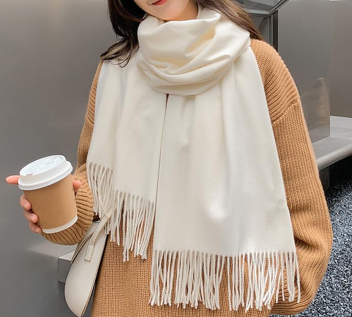 Cozy Winter Scarf for Men and Women - Soft and Warm Shawls with Tassels for Cold Weather, Perfect for Outdoor Activities and Fashionable Layering (78.7'' x 26.8'')