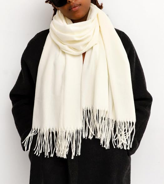 Cozy Winter Scarf for Men and Women - Soft and Warm Shawls with Tassels for Cold Weather, Perfect for Outdoor Activities and Fashionable Layering (78.7'' x 26.8'')