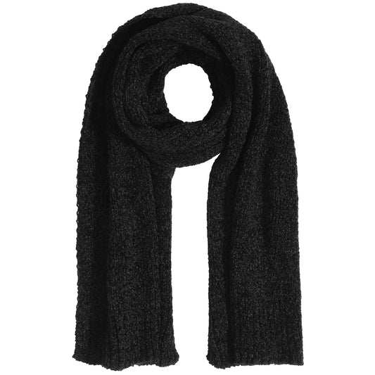 Soft Chenille Winter Scarf for Women - Warm and Thick Cold Weather Scarf in Black, Ideal for Cozying Up During Chilly Days and Stylish Winter Adventures