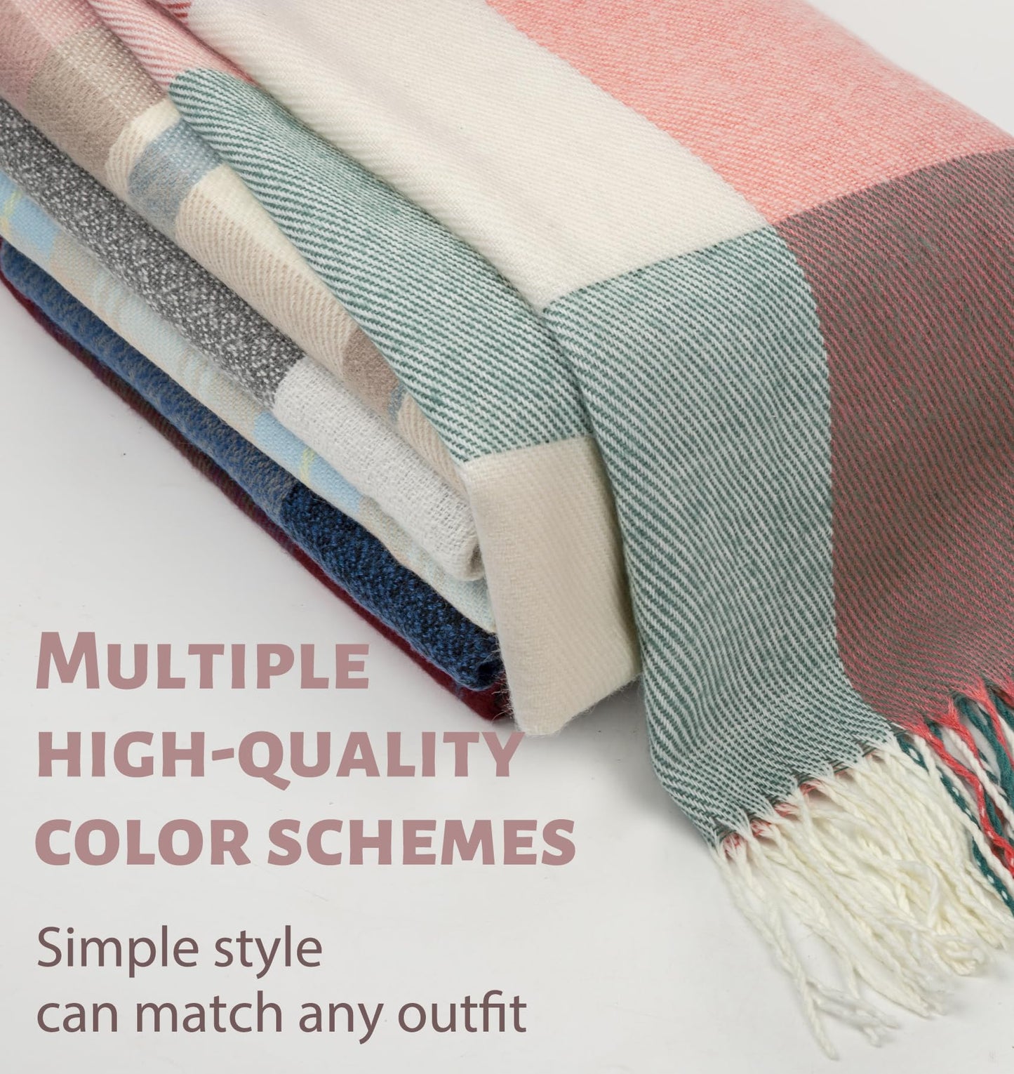 Warm and Cozy Long Plaid Winter Scarf for Women - Fashionable Tartan Blanket Wrap Shawl, Perfect for Stylish Warmth and Thoughtful Gifts