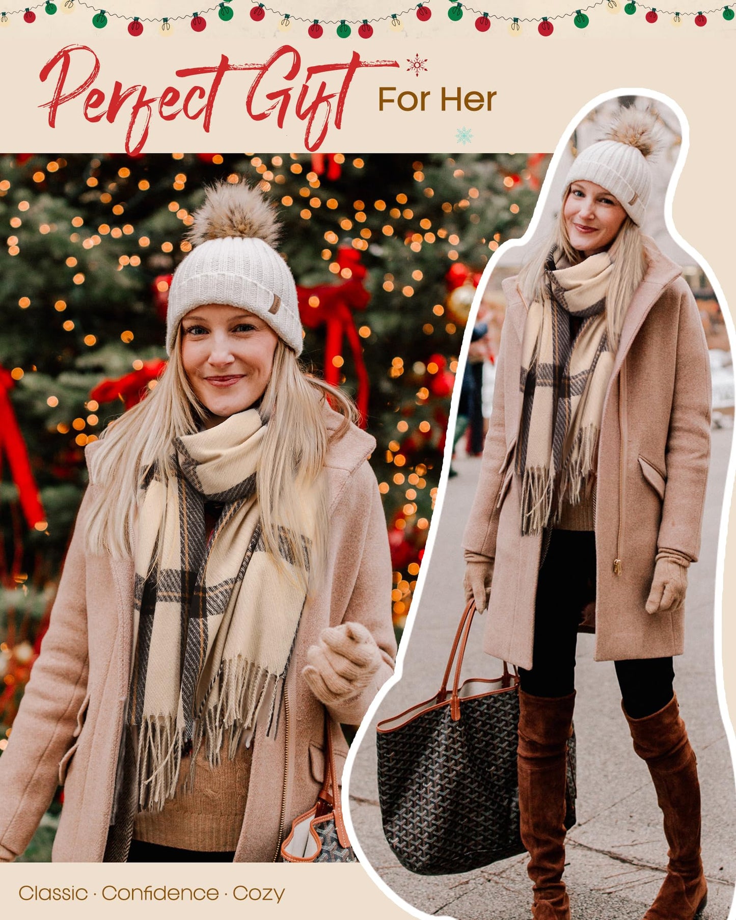 Cozy Oversized Winter Scarf for Women - Soft Plaid Shawl with Tassels, Perfect for Keeping Warm in Cold Weather, Stylish Wrap for Any Outfit