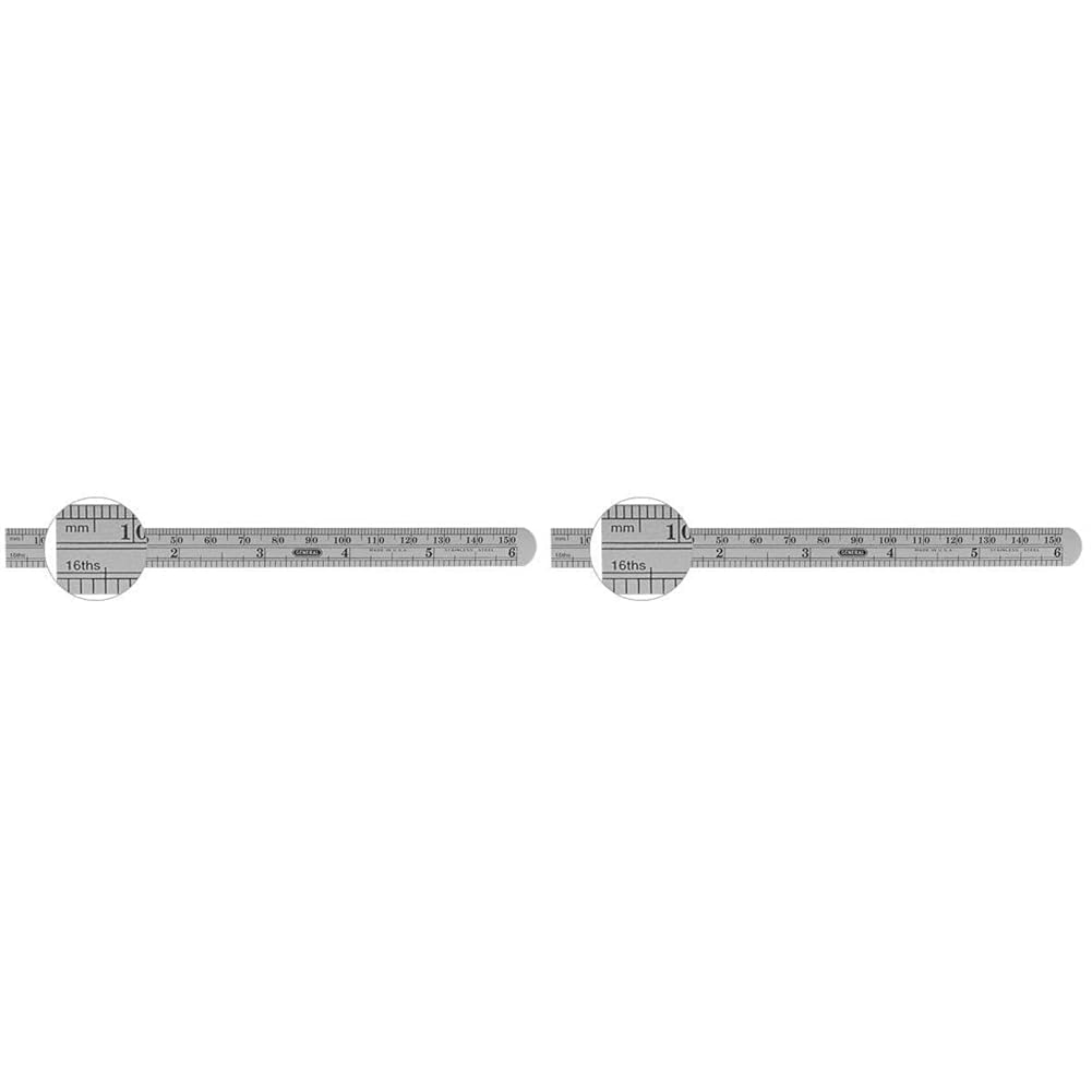 General Tools 305ME 6 x 15/32 Flex Precision Stainless Steel Rule (Pack of 2)