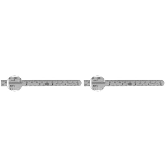 General Tools 305ME 6 x 15/32 Flex Precision Stainless Steel Rule (Pack of 2)