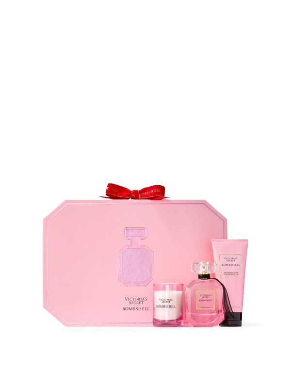 Victoria's Secret Bombshell 3 Piece Luxe Fragrance Gift Set: 1.7 oz. Eau de Parfum, Travel Lotion, & Candle