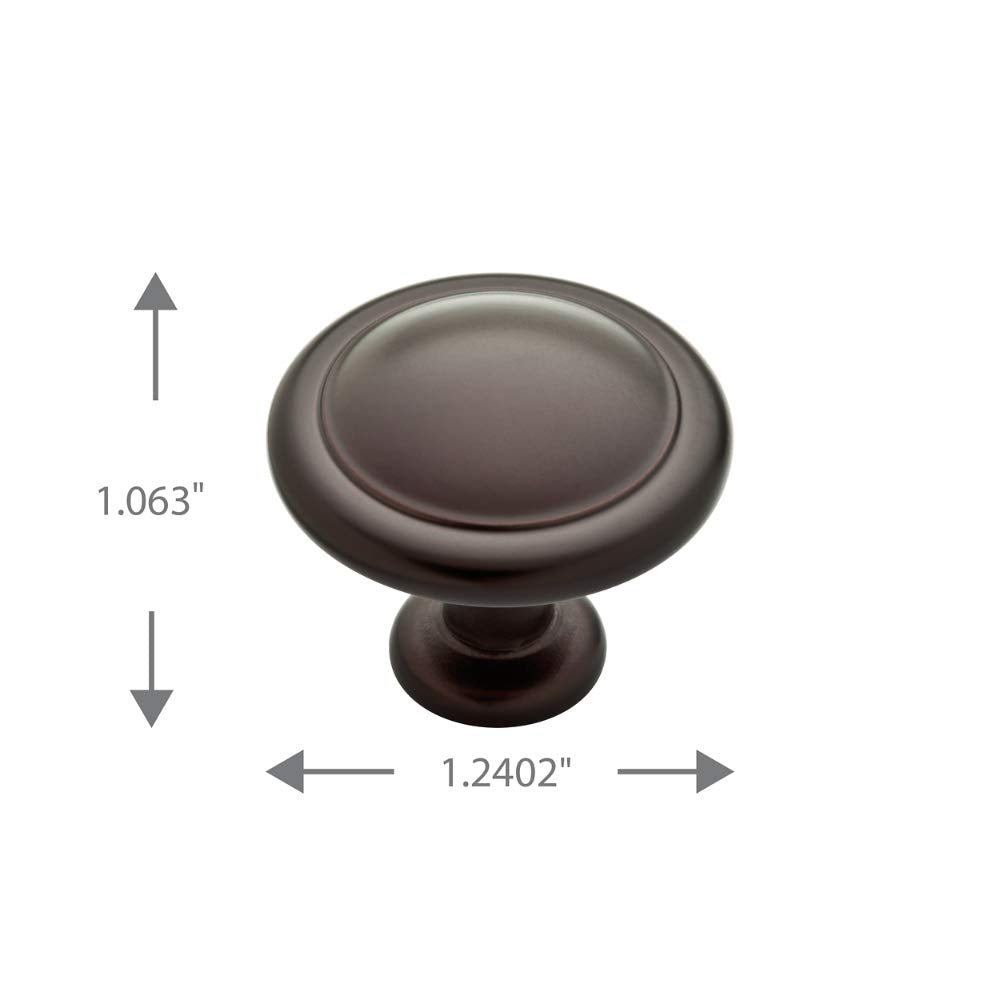 Franklin Brass Round Ringed Cabinet Knob, Dark Oil Rubbed Bronze, 1-1/4 in (32 mm) Drawer 25 Pack, P35597K-OB3-B1