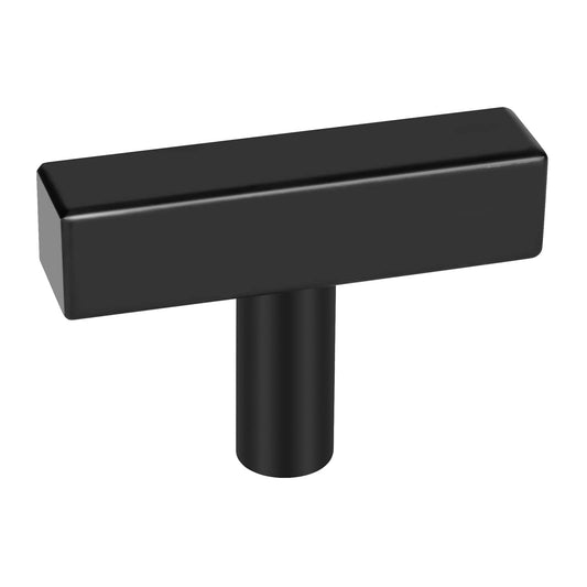 goldenwarm 10 Pack Matte Black Cabinet Knobs Black Drawer Pulls Kitchen Cabinet Hardware LSJ22BK T Bar Square Knobs Modern Cupboard Door Handles Bathroom Knobs 2 Inch Overall Length