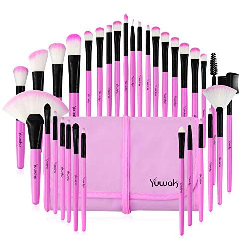 Cosmetic Make up Brushes, Daxstar 32pcs Makeup Brush Set-Professional Makeup Brushes Set Foundation Blending Brush Set Kit,Pink