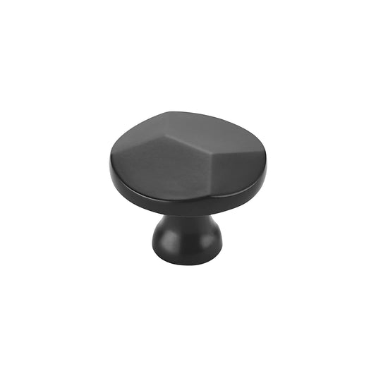 TUNNY 10 Pack Round Single Hole Cabinet Knob - Matte Black Solid Furniture Knob for Kitchen Cabinets Bedroom Dresser Furniture Hardware