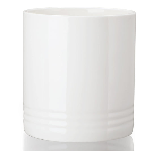 LEETOYI Utensil Holder,Ceramic Utensil Crock Easy to Clean 4.5-inch (White)