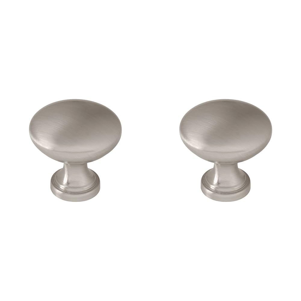 Franklin Brass Garrett Kitchen Cabinet Knobs or Drawer Knobs 1-1/4", Single Satin Nickel Cabinet Hardware P11747V-SN-C (Pack of 2)