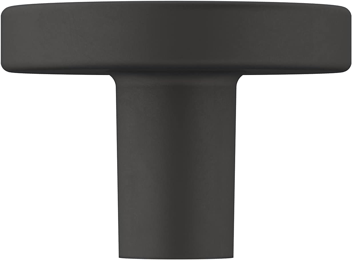 Amerock | Cabinet Knob | Matte Black | 1-3/8 inch (35 mm) Diameter | Versa | 1 Pack | Drawer Knob | Cabinet Hardware