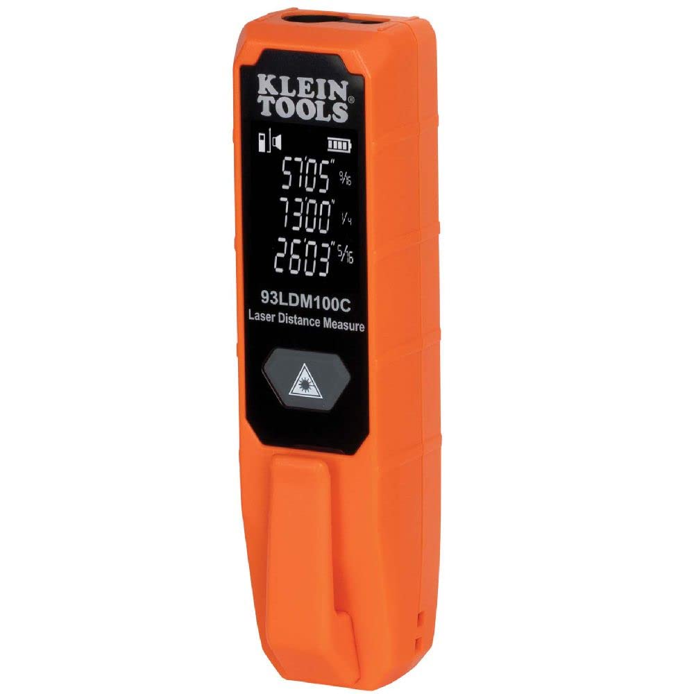 Klein Tools 93LDM100C Compact Laser Distance Measure, 100 Feet, Measures in Feet, Inches, Meters