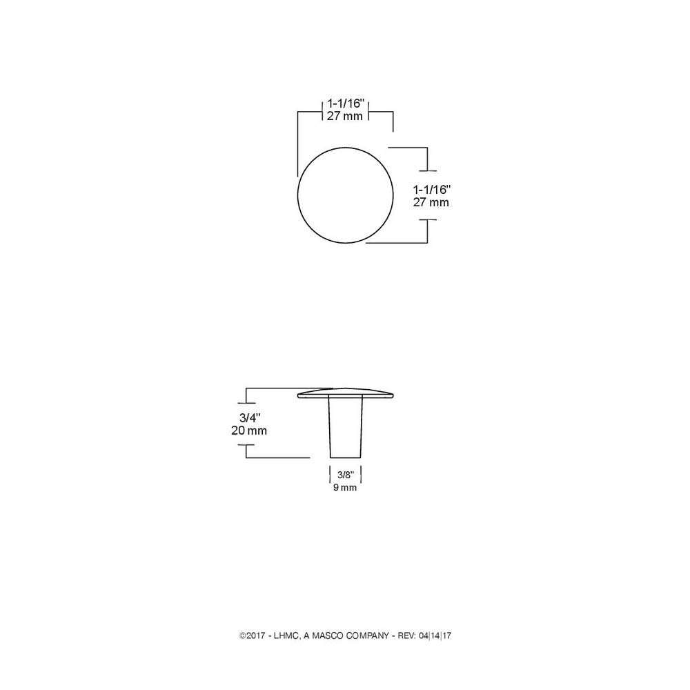 LIBERTY P94500H-BL-C 1-1/8-Inch Hammercraft Round Cabinet Hardware Knob