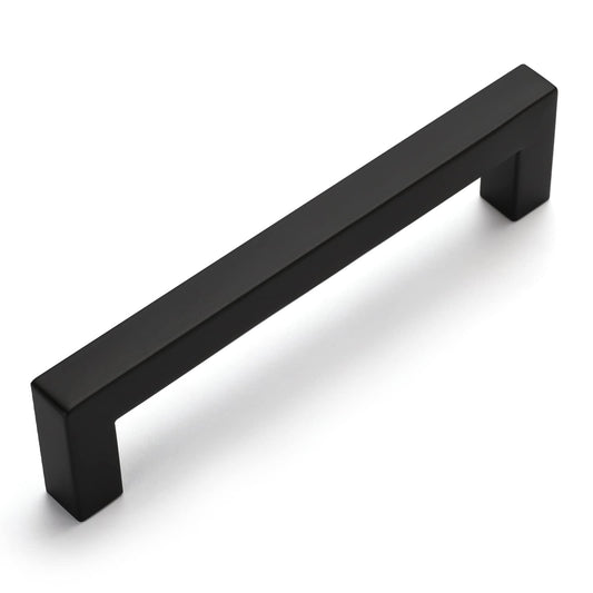 OYX 10 Pack 5 Inch Matte Black Cabinet Pulls Black Drawer Handles,Black Pulls for Kitchen Cabinets Handles Black Hardware for Cabinets and Drawers,Square Drawer Pulls 5" Hole Center