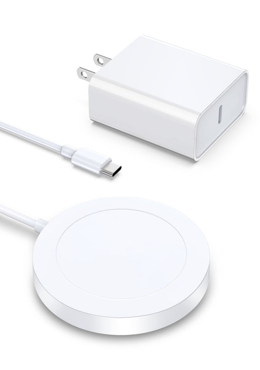 Magnetic Wireless Charger: iPhone Charging Pad Compatible with iPhone 15 Pro Max Plus/14 Pro Max Plus/ 13 Pro Max/12 Pro Max - Mag-Safe Charger for AirPods 3 2 Pro with USB-C 20W PD Adapter