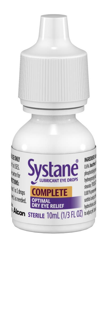 Systane Complete Lubricant Eye Drops, 0.34 Fl Oz, 2 Count (Pack of 1)