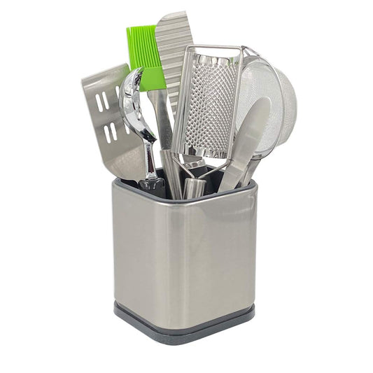 WSKC Flatware Holder Stainless Steel Small Utensil Crock - 4.6 Tall