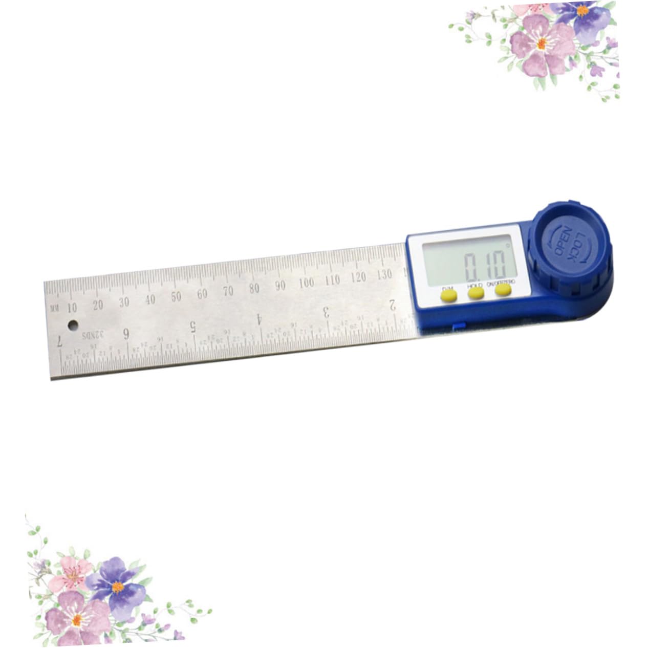 DOITOOL Digital Angle Ruler Digital Angle Gauge Digital Angle Finder Level Measuring Tool Electronic Angle Meter Stainless Angle Ruler Goniometer Gauge Tools Square Protractor Blue Bevel