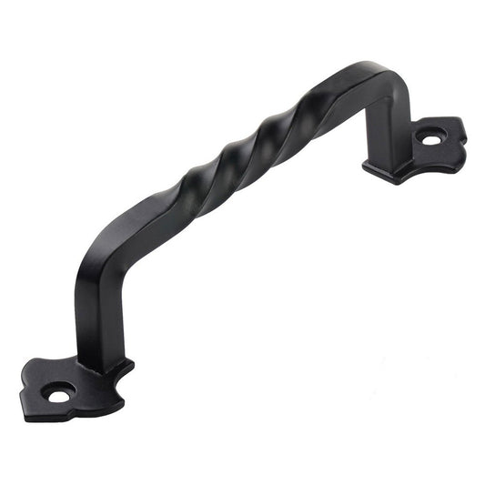 LIZAVO TP-128BLK 6" Rustic Matte Black Cabinet Pulls Twist Kitchen Cabinet Handles- 5"(128mm) Hole Centers - 5 Pack