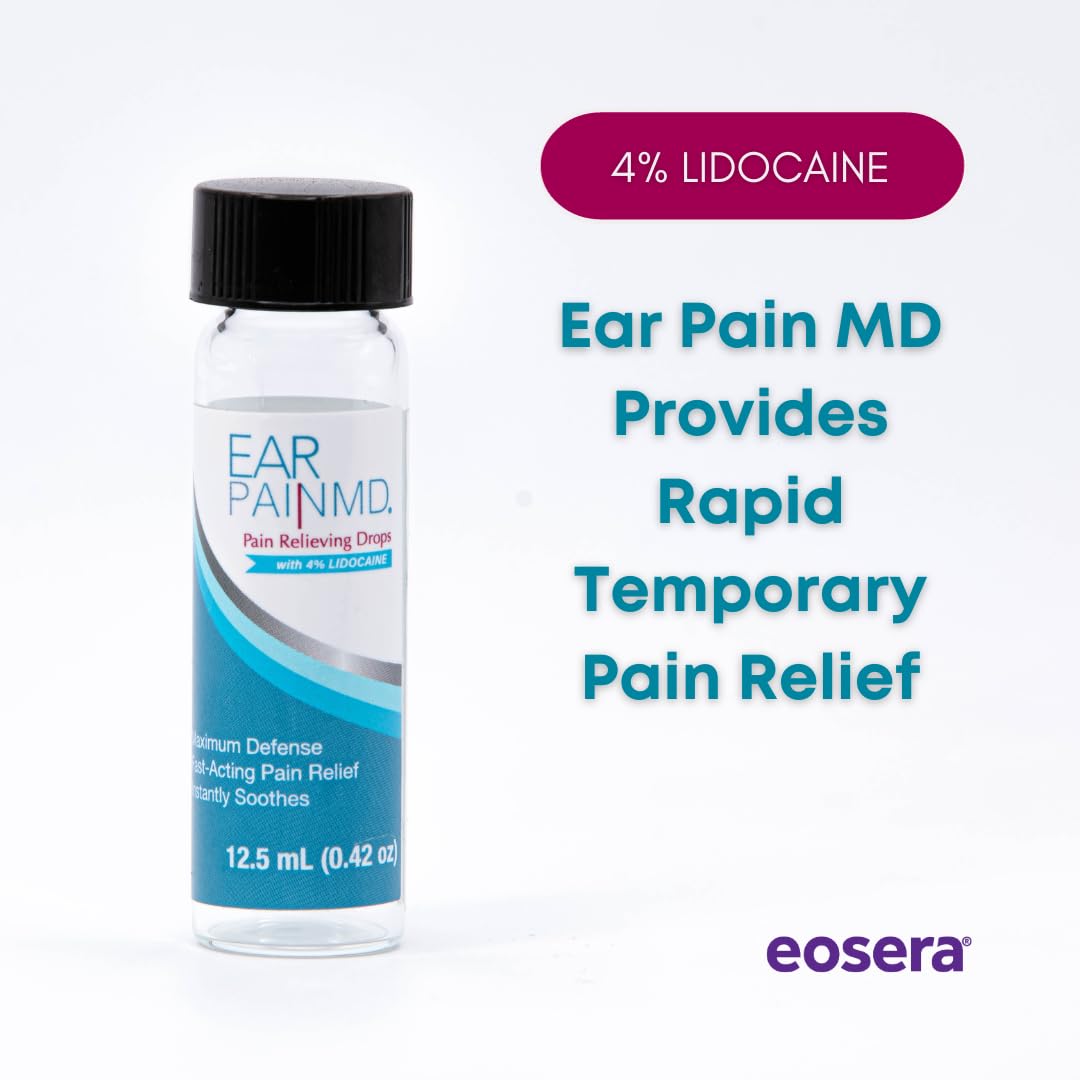 Ear Pain MD 4% Lidocaine Pain Relieving Drops, 12.5 mL