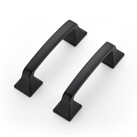 Ravinte 20 Pack Solid 3" Square Foot Cabinet Arch Pull Kitchen Cabinet Handles Matte Black Cabinet Pulls Black Drawer Pulls Kitchen Cabinet Hardware Kitchen Handles for Cabinets Cupboard Handles