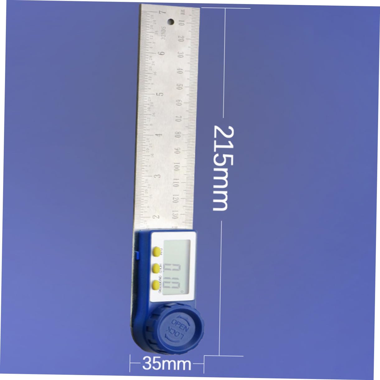 DOITOOL Digital Angle Ruler Digital Angle Gauge Digital Angle Finder Level Measuring Tool Electronic Angle Meter Stainless Angle Ruler Goniometer Gauge Tools Square Protractor Blue Bevel