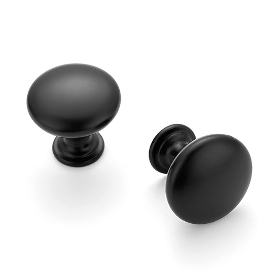 Ravinte 10 Pack Matte Black Round Zinc Cabinet Knobs for Kitchen Bathroom Closet Dresser Cabinets