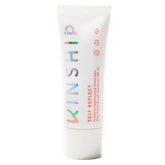 Kinship Self Reflect Probiotic Moisturizing Sunscreen SPF 32 | 1.75 Oz | For Face | Sheer Zinc Oxide Sunblock | Lightweight 100% Mineral SPF | For All Skin Types | Clean & Reef Safe | Vegan