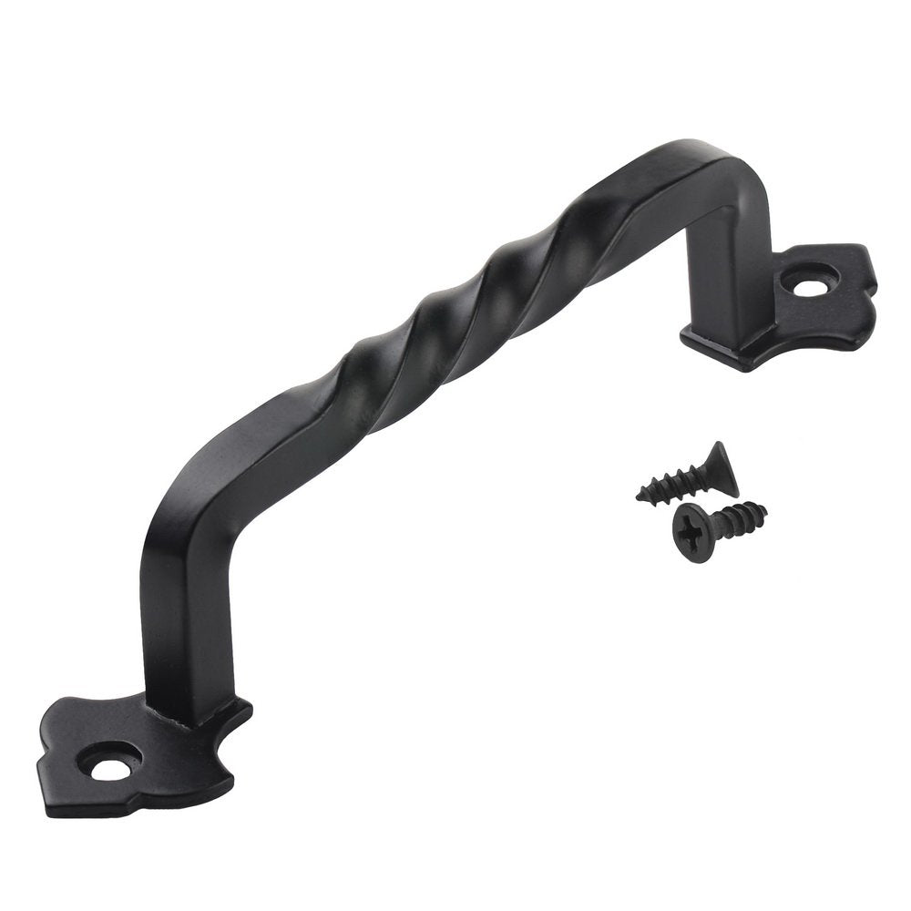 LIZAVO TP-128BLK 6" Rustic Matte Black Cabinet Pulls Twist Kitchen Cabinet Handles- 5"(128mm) Hole Centers - 5 Pack