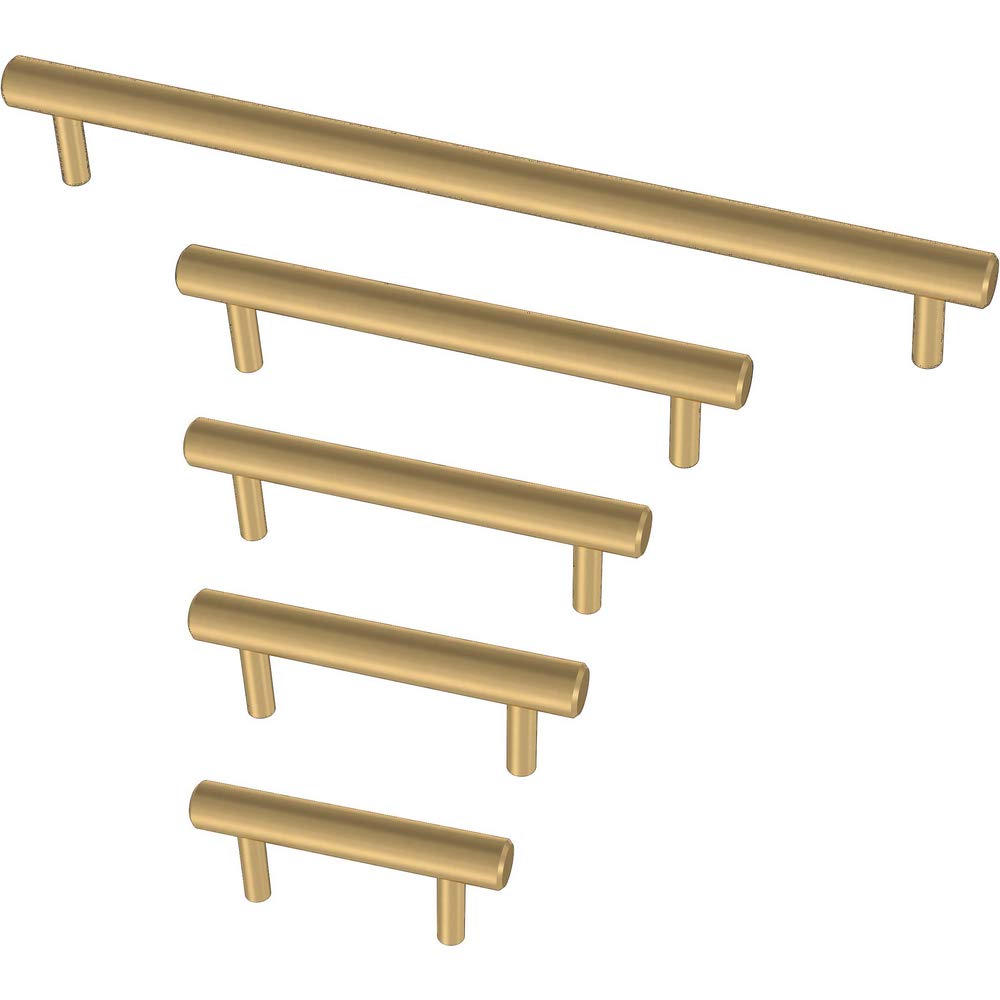 Franklin Brass Oversized Bar Cabinet Pull, Satin Gold, 3 in (76 mm) Drawer Handle, 1 Pack, P41883K-117-C