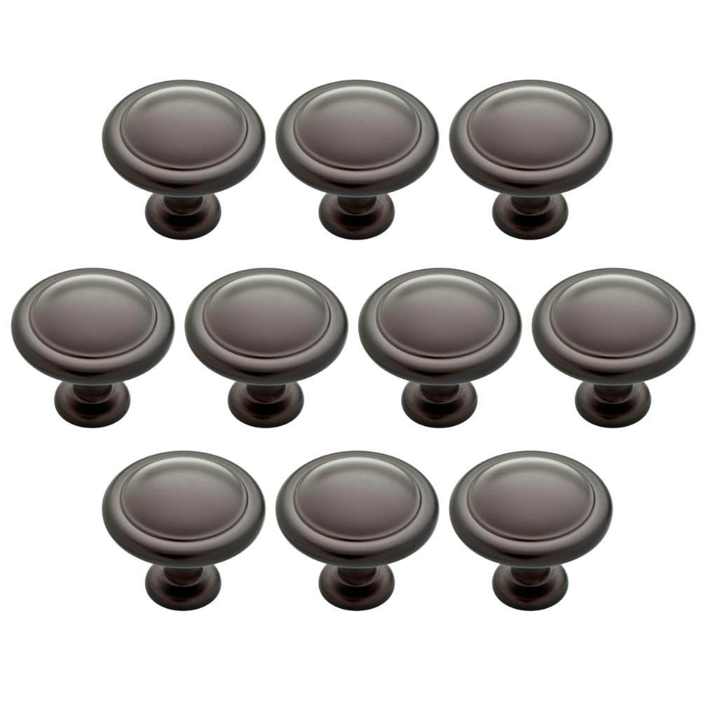 Franklin Brass Round Ringed Cabinet Knob, Dark Oil Rubbed Bronze, 1-1/4 in (32 mm) Drawer 25 Pack, P35597K-OB3-B1