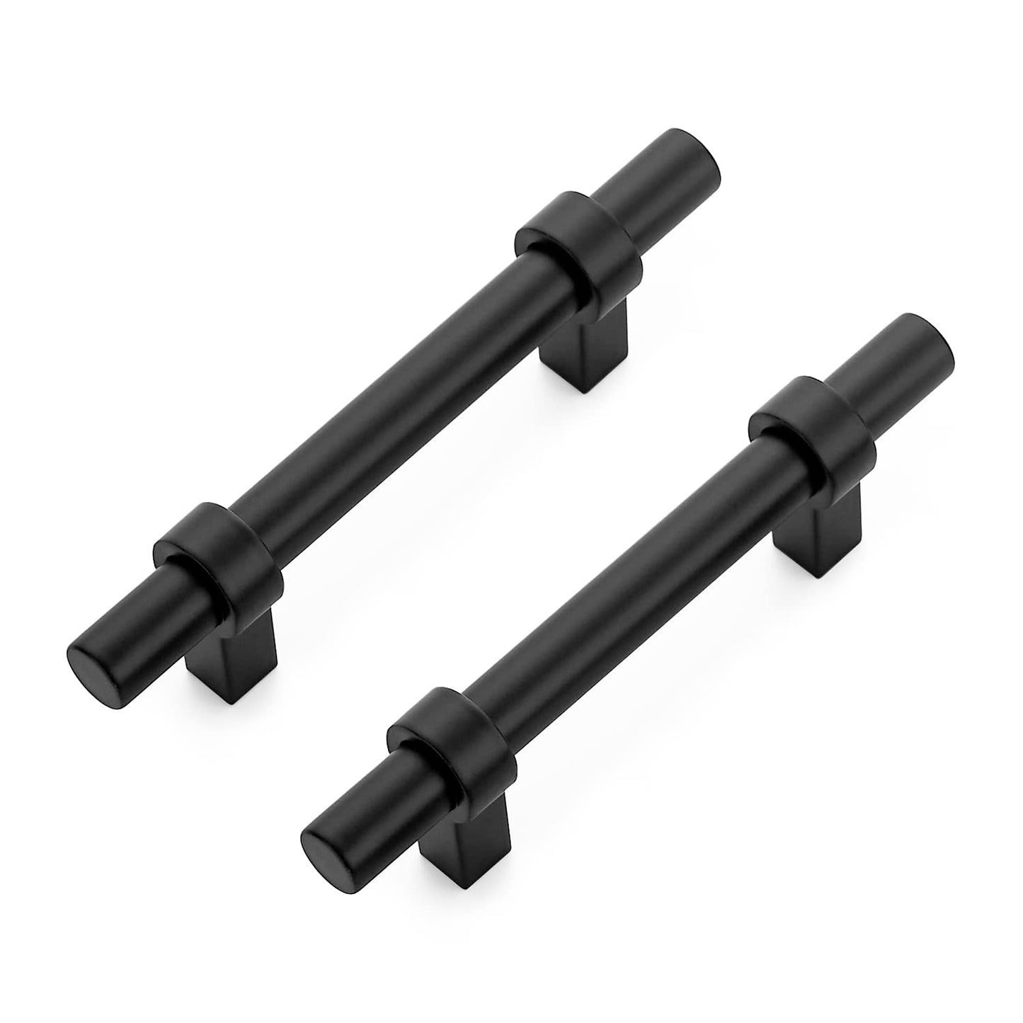 Ravinte 30 Pack 5 Inch Cabinet Pulls Matte Black Kitchen Cabinet Hardware Cupboard Handles with Square Base 5" Length,3" Hole Center