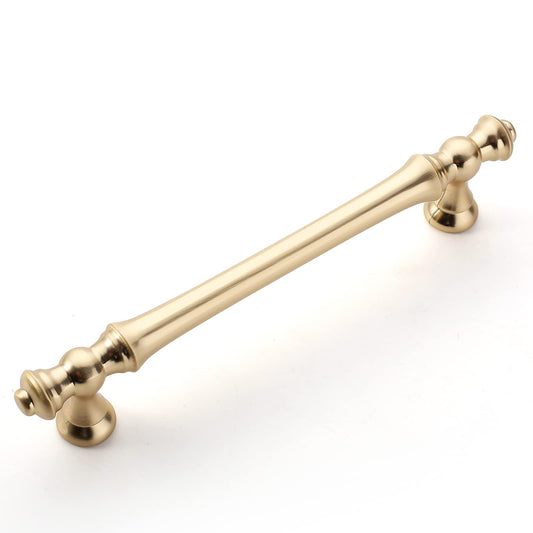 Amerdeco 10 Pack Brushed Brass Cabinet Pulls 5 Inch(128mm) Hole Center Cabinet Hardware Gold Kitchen Cabinet Handles for Bathroom Drawer Pulls Dresser Pulls ZH0014.…