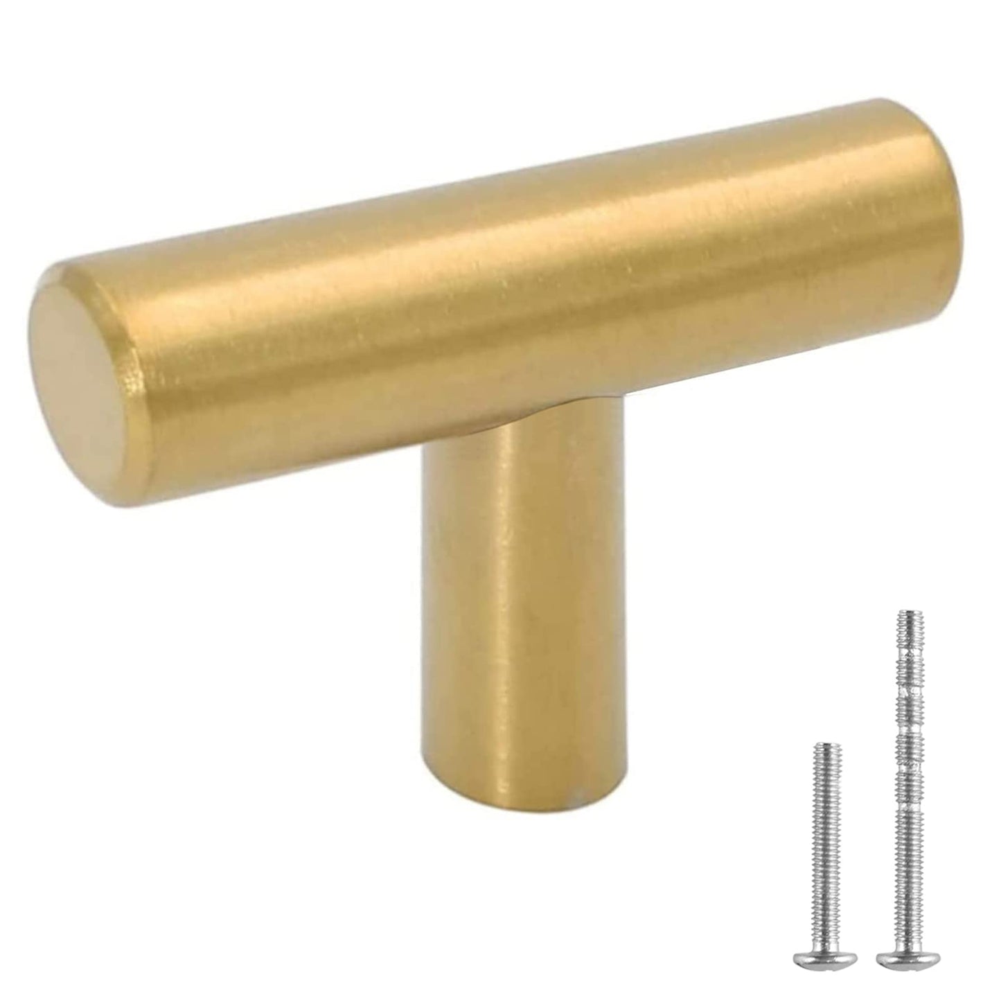 LONTAN 12 Pack Gold Drawer Knobs for Dresser Kitchen Cabinet Knobs LH201GD Gold Hardware for Cabinets Brushed Brass T Bar Knobs with 2 Inch Overall Length