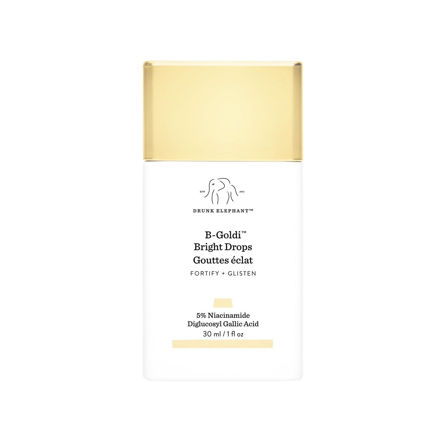 Drunk Elephant B-Goldi Bright Drops - 1 fl oz - Illuminates Skin & Fades Hyperpigmentation with 5% Niacinamide & Diglucosyl Gallic Acid - Free of Essential Oils, Silicones & Fragrances - Cruelty Free