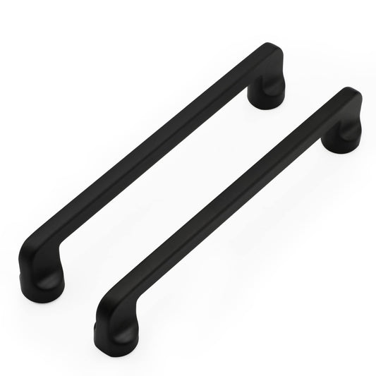 homdiy 10 Pack 5 Inch Cabinet Pulls Black Kitchen Cabinet Handles, Slim Matte Black Dresser Drawer Pulls Solid Zinc Alloy 128mm Kitchen Cabinet Hardware Cabinet Door Handles