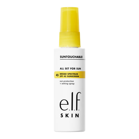 e.l.f. SKIN All Set For Sun SPF 45, Setting Spray With SPF 45 For Long-Lasting Makeup, Weightless, Non-Greasy Formula, Vegan & Cruelty-free