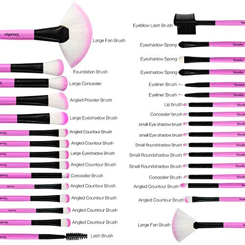 Cosmetic Make up Brushes, Daxstar 32pcs Makeup Brush Set-Professional Makeup Brushes Set Foundation Blending Brush Set Kit,Pink