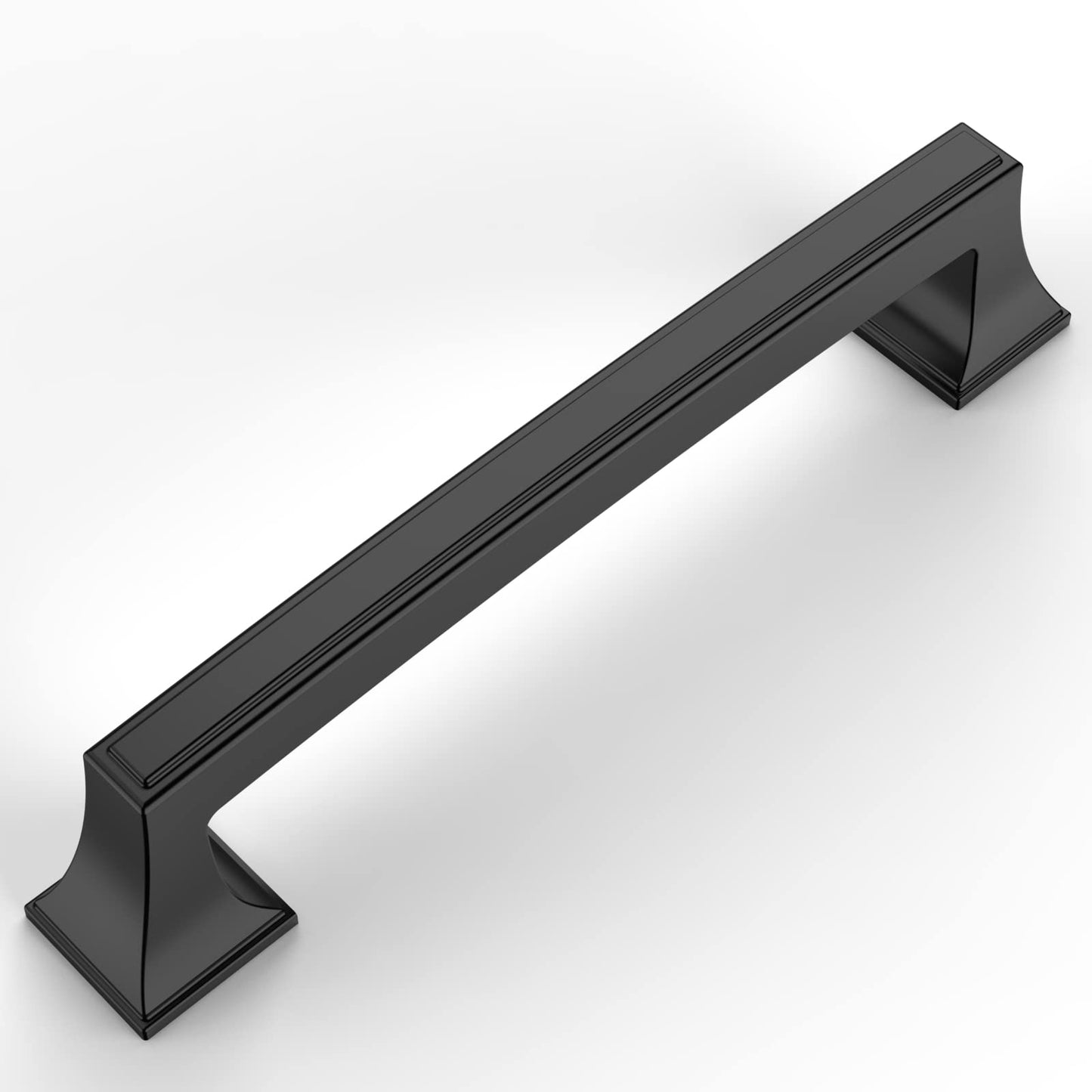 Amerdeco 10 Pack Matte Black Cabinet Pulls 5 Inch(128mm) Hole Center Cabinet Hardware Kitchen Cabinet Handles for Bathroom Drawer Pulls Dresser Pulls ZH0010