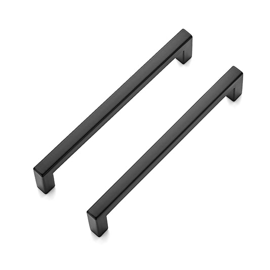 Ravinte 30 Pack Solid 5 Inch Center to Center Slim Square Bar Drawer Handles Black Drawer Pulls Kitchen Cabinet Hardware Kitchen Handles Matte Black