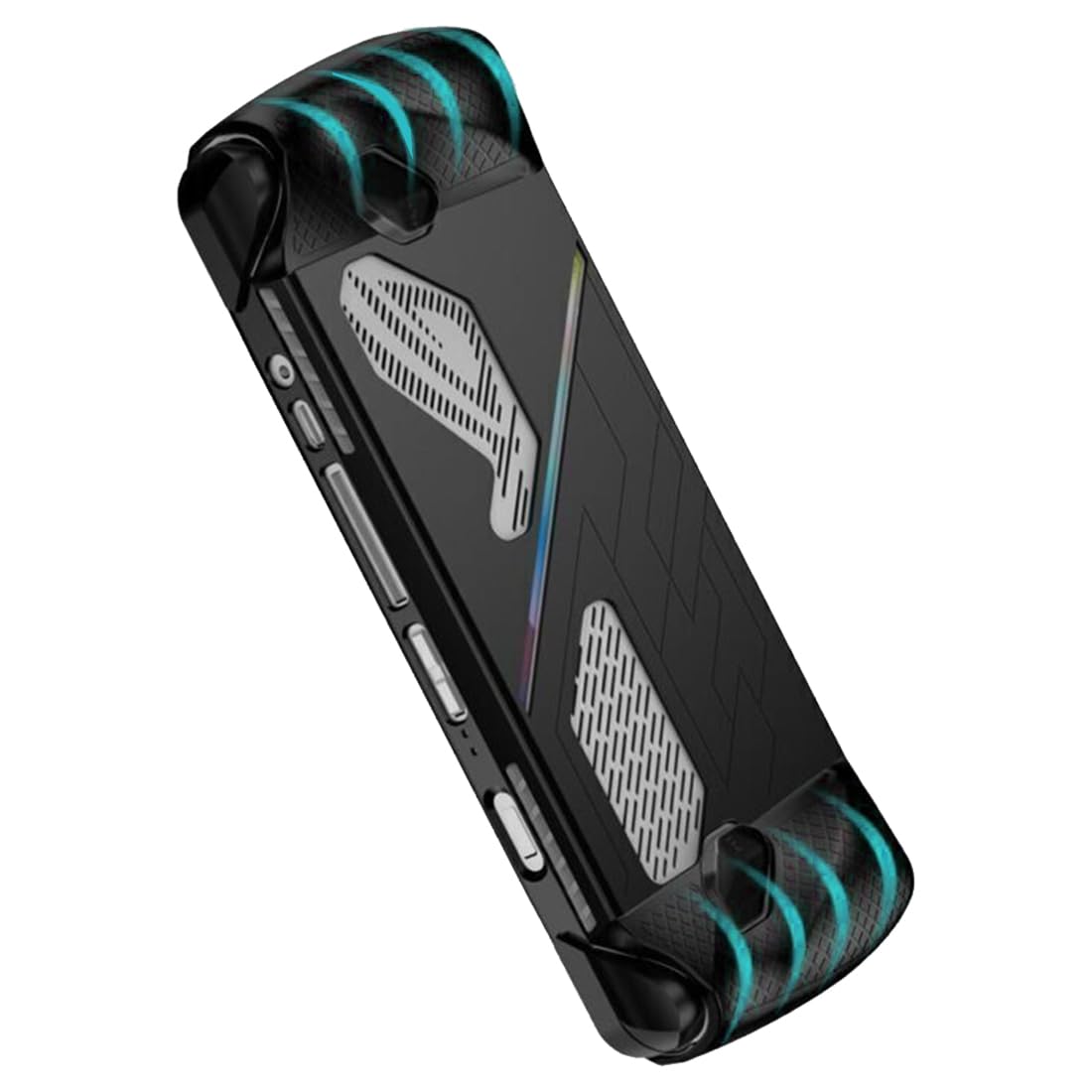 Silicone Case Compatible with ASUS ROG Ally 7" 2023- Flexible, Full Coverage,Shockproof, Anti-Scratch, Drop-Proof, Non-Slip (Black)-2*Screen Protectors