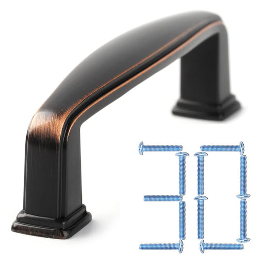 KOOFIZO 30-Pack Square Foot Cabinet Arch Pull - Oil Rubbed Bronze Furniture Handle, 3 Inch/76mm Screw Spacing for Kitchen Cupboard Door, Bedroom Dresser Drawer, Bathroom Furniture Hardware