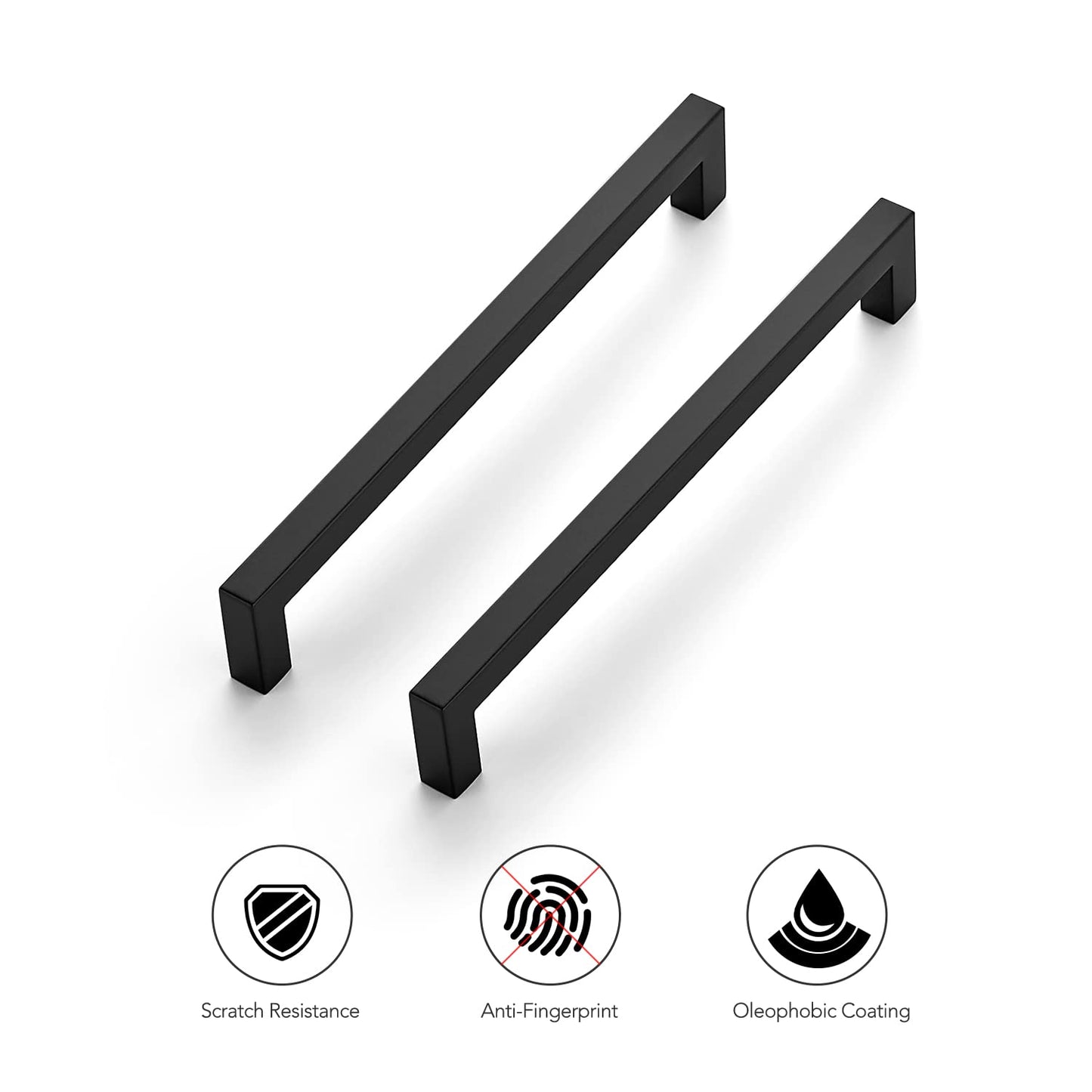 Ravinte 18 Pack 8 Inch Kitchen Square Cabinet Handles Matte Black Cabinet Pulls Black Drawer Pulls Kitchen Cabinet Hardware Kitchen Handles for Cabinets Cupboard Handles Drawer Handles