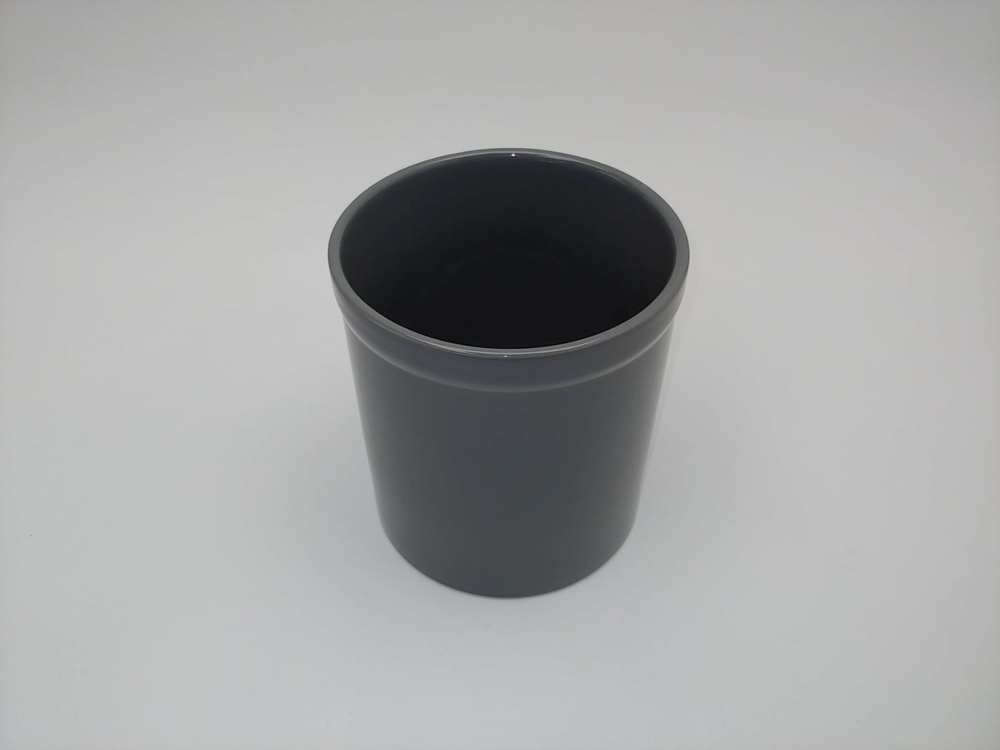 JL Missouri Parts & Misc. Utensil Crock Ceramic Heavy Grey Holder 7" Tall 6.5" Wide Stoneware Gray