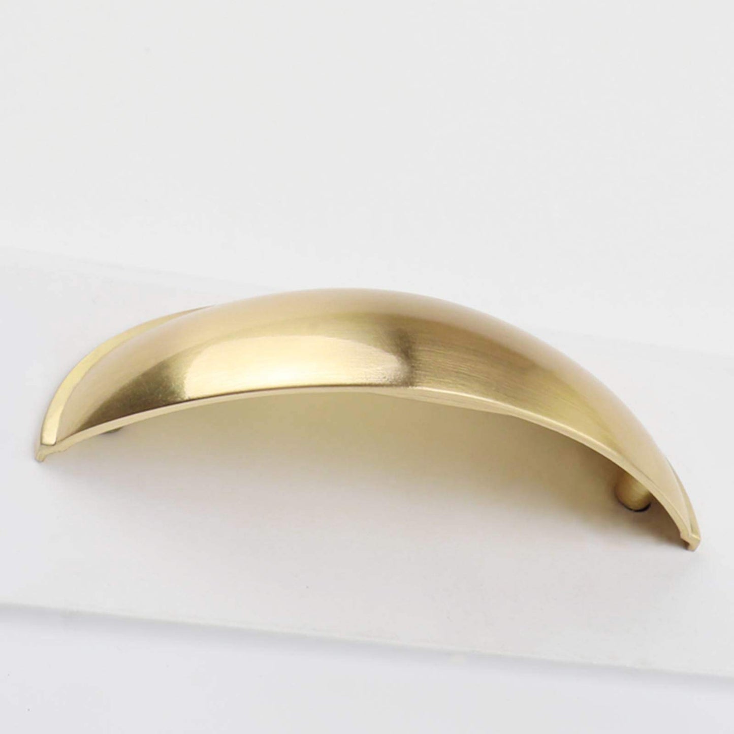 goldenwarm 5 Pack Cup Drawer Pulls Light Gold Cabinet Furniture Hardware - LS0313BB76 Light Brushed Gold Bedroom Decorative Pulls Bin Cup Pulls Kitchen Cupboard Door Pulls, 3 inch (76mm) Hole Centers