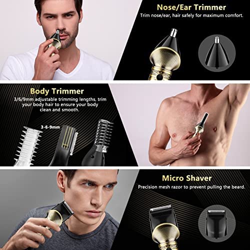 WAHLSA Beard Trimmer for Men, Hair Clipper Trimmer for Men, Cordless Beard Grooming Kit, Electric Razor Shavers for Mustache Facial Body Nose for Hair Cutting Kit LED Mens Gift