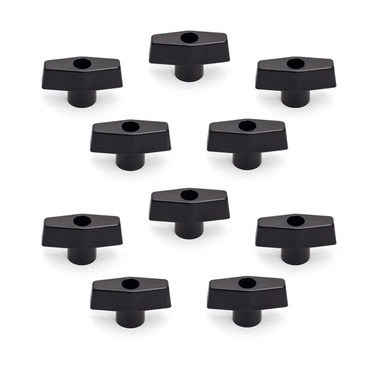 POWERTEC QNB3001-P2 T Thru Knobs, 1/4"-20, 10 PK