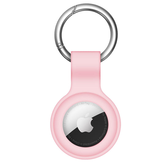 Linsaner Compatible with AirTag Case Keychain Air Tag Holder Silicone AirTags Key Ring Cases Tags Chain Apple AirTag GPS Item Finders Accessories，Pink