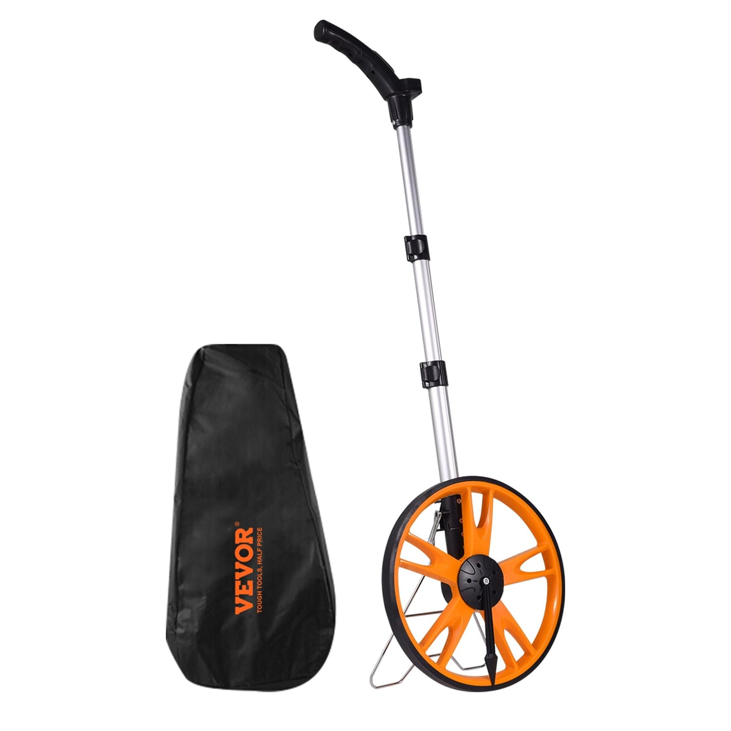 VEVOR Measuring Wheel in Feet and Inches,12.5 in Wheel Diameter, 40.94-27.95 in Telescoping Measure Wheel, Measurement 0-9,999Ft with Back Bag, Suitable for Lawn/Hard/Soft/Wood Road Measuring