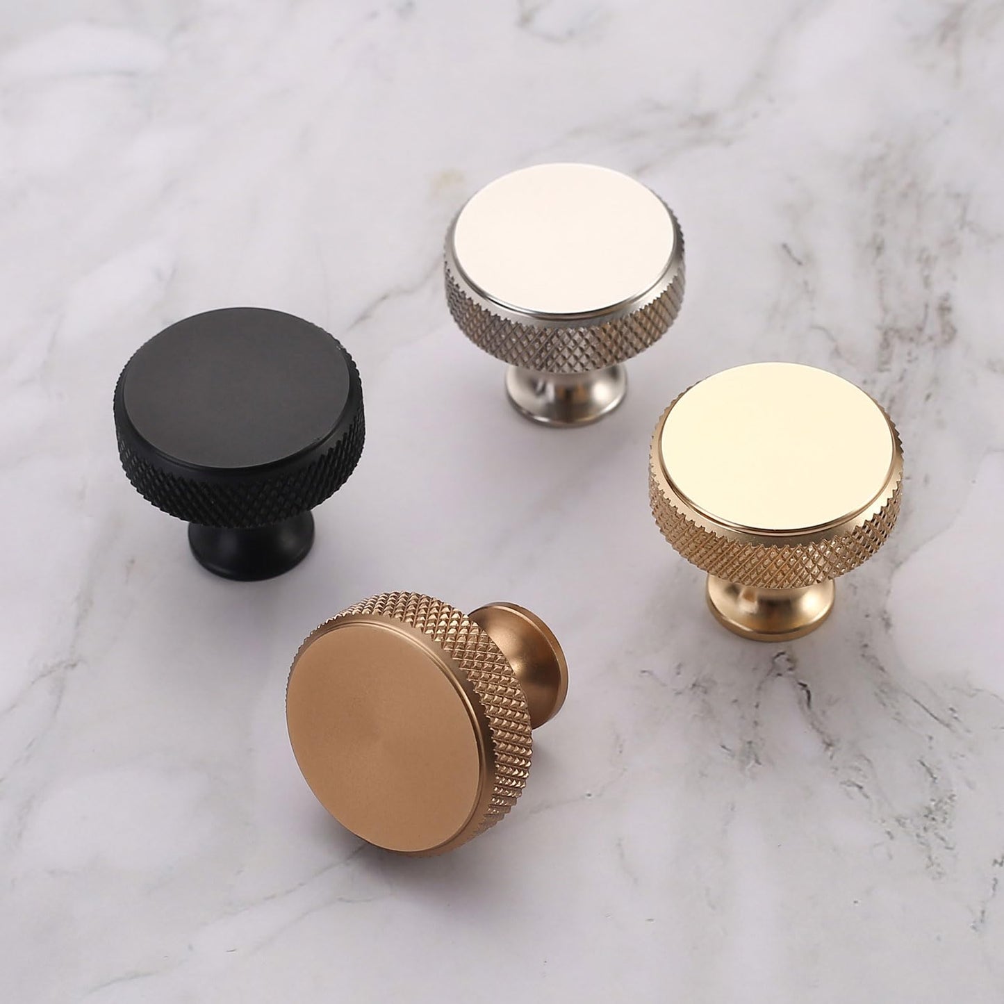 Asidrama10 Pack Gold Kitchen Cabinet Knobs Knurled Dresser Knobs Drawer Knobs Cabinet Hardware Aluminum Knobs for Dresser Drawers